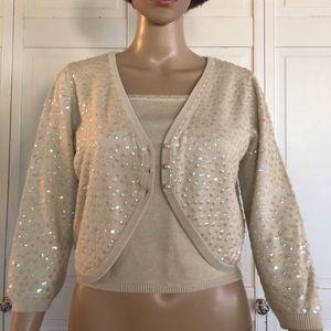 Newport News sequined shrug and strapless top M
